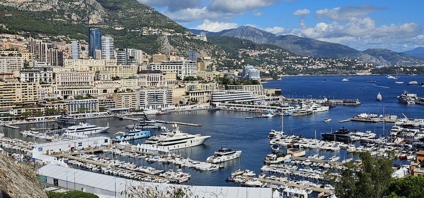 Port Hercule, Monaco, full of superyachts during the show