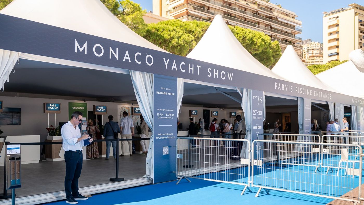 The Monaco Yacht Show entrance