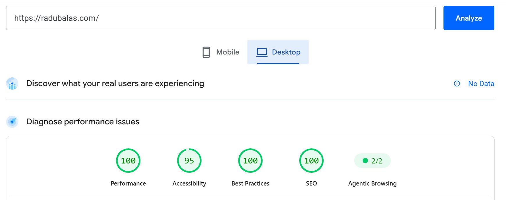Google PageSpeed Insights, desktop, July 14, 2026.